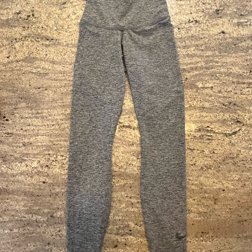 Nike Womens Power Sculpt Victory Leggings XS Heather Gray High Rise Tight